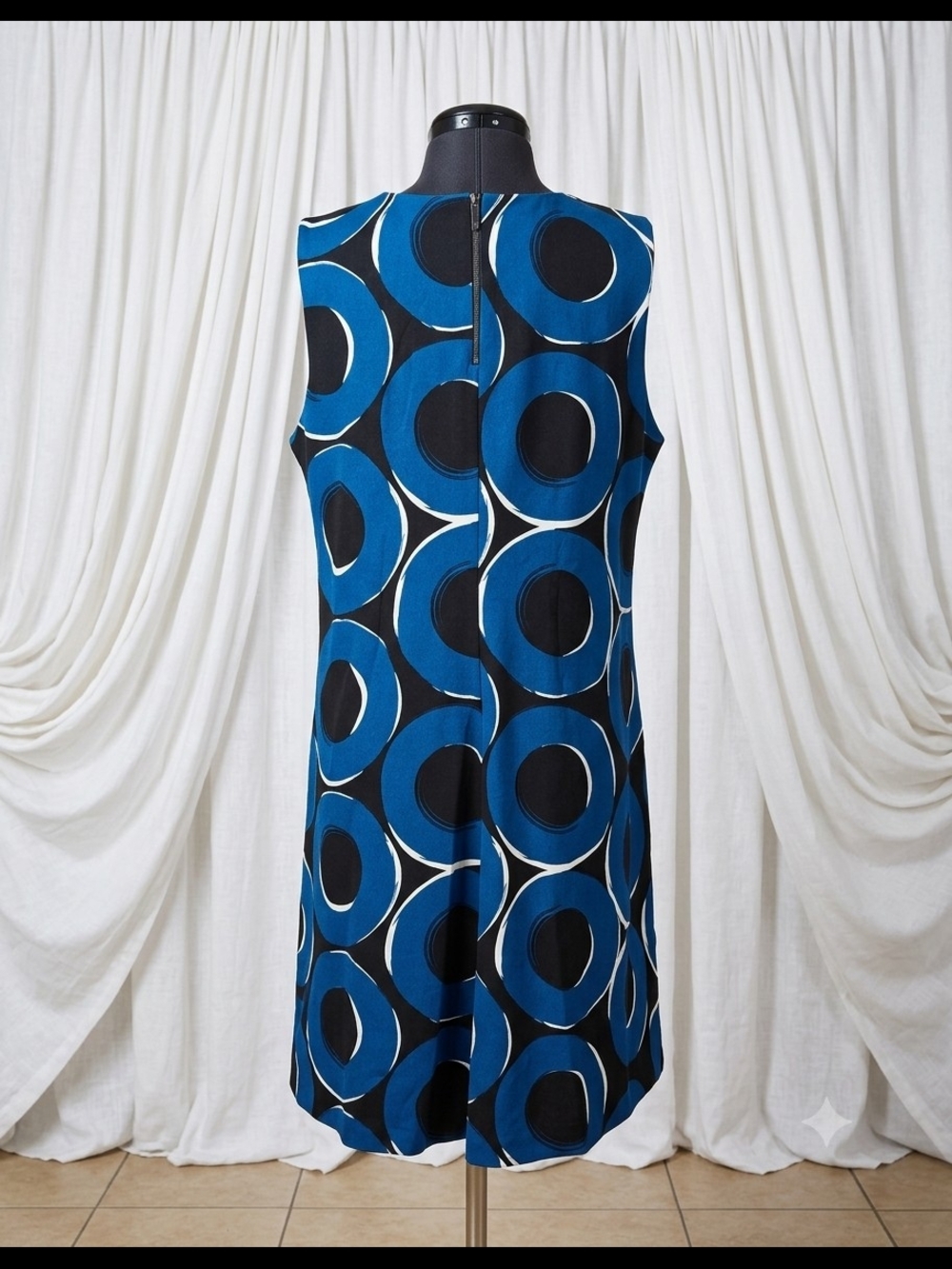 Alfani Blue, Black & White Abstract Sheath Dress - Picture 2 of 3
